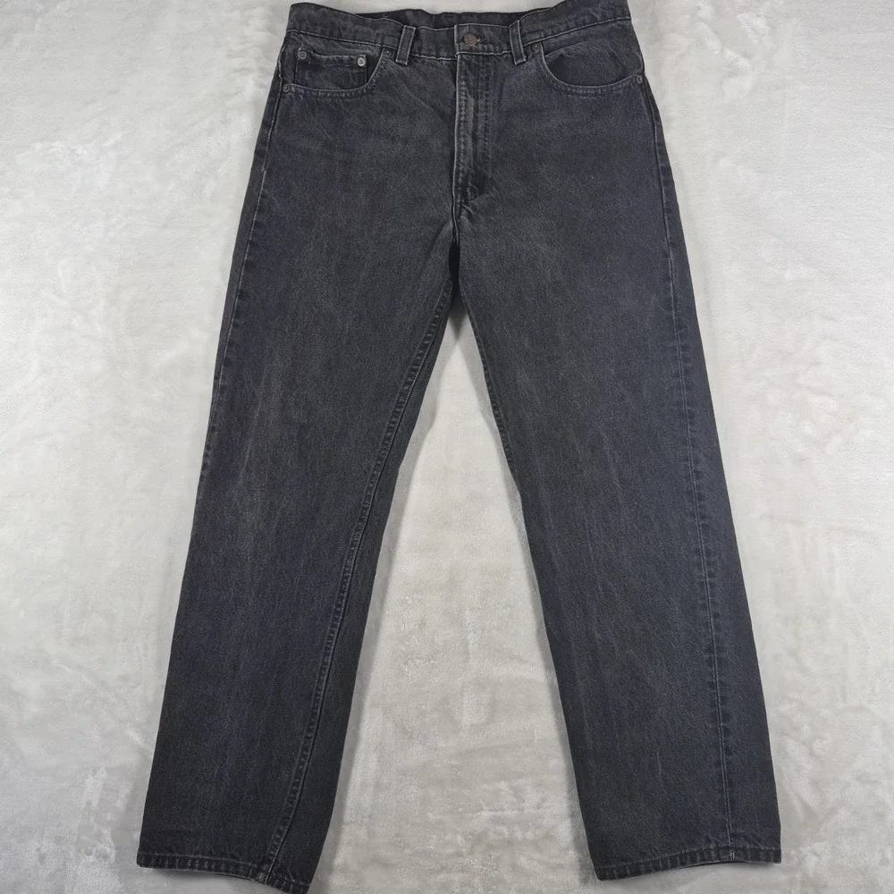 Vintage Levi's 505 Jeans Men's 36x30 (34x30) Black Regular Fit Straight Leg 90s
